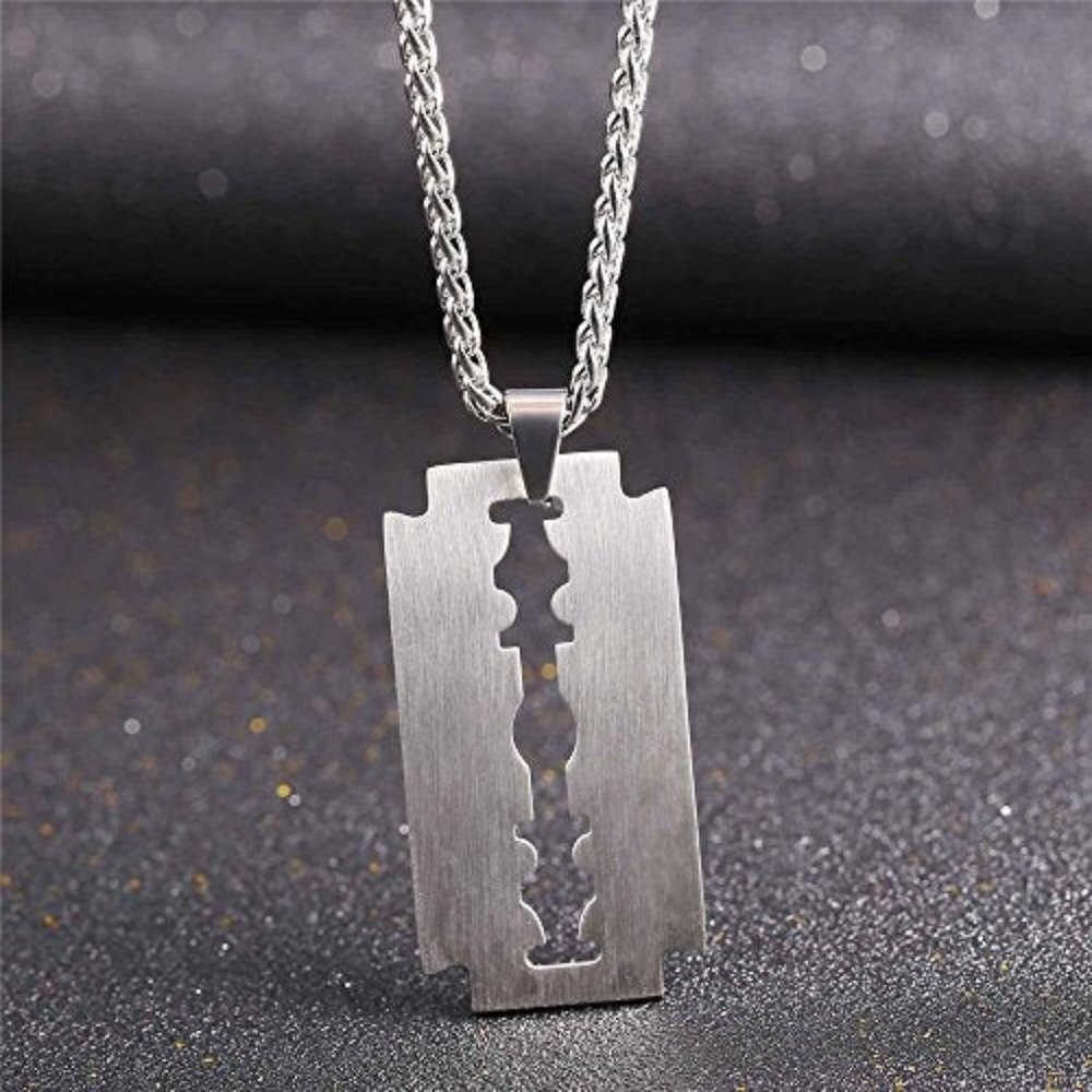 Punk Razor Blade Necklace - Picture 3 of 6